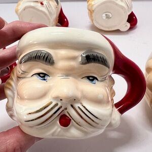 Vintage Nikoniko EW Santa Claus face Mug Japan Mid Century Christmas Cup